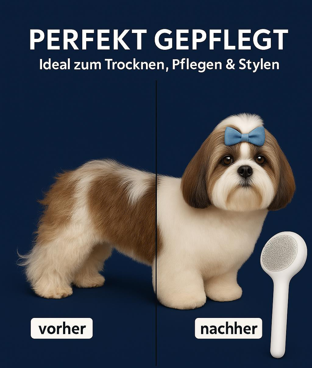 Luxus Dampfbürste - für gesundes & glänzendes Fell