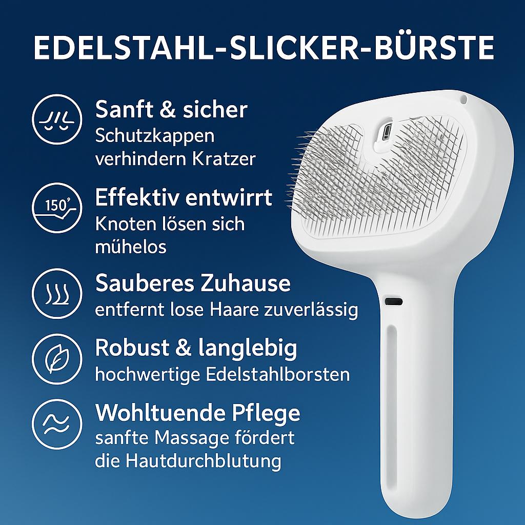 Luxus Dampfbürste - für gesundes & glänzendes Fell