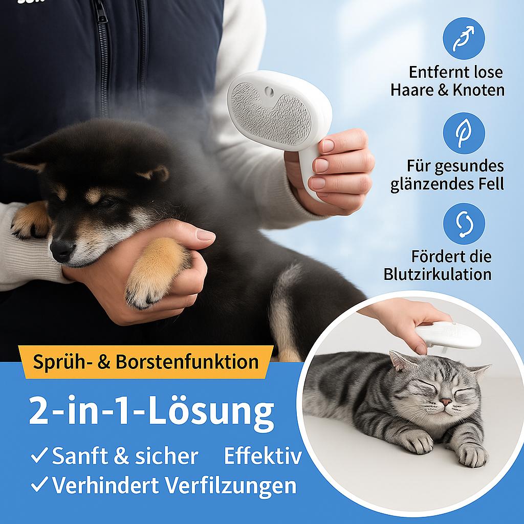 Luxus Dampfbürste - für gesundes & glänzendes Fell